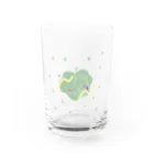 ももたろのミントグリーン水玉ふわたろ Water Glass :front