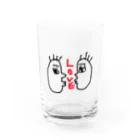 ヨコガオがモットーのヨコガオ Water Glass :front