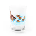 コタローさんのカモの親子 Water Glass :front