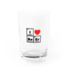 理系のI love beer！（元素記号） Water Glass :front