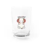 ポチとお兄ちゃんのマスクが不満なポチ Water Glass :front