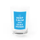 borderLinerのKeep Carm and Stay Home Water Glass :front