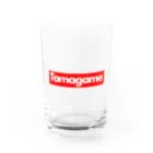 tamagame777のtamagameボックスロゴ赤 Water Glass :front