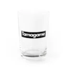 tamagame777のtamagameボックスロゴ黒 Water Glass :front