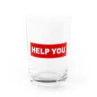 HELP YOU公式ストアのスポーティーロゴ Water Glass :front