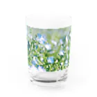 はち / きまぐれハチログのフィルム 青の花ネモフィラ Water Glass :front