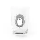 オズマジョの文かみ様（モノクロ） Water Glass :front