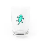 ema ショップのヤモリ　ブルー Water Glass :front