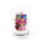 hugging love ＋《ハギング ラブ プラス》の+ Fete des fleurs 03《Sweet pink roses+neutral》 Water Glass :front
