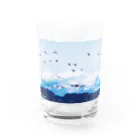 雁花工房（寄付アイテム販売中です）の栗駒山とマガン Water Glass :front