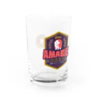 土屋なつむの邪道フロッグ購買部SUZURI出張所のアマビエビールラベル風シール Water Glass :front