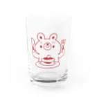 ラッタ工房のクマとパンケーキ(アカ) Water Glass :front