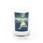 blue__momentの北斎イルカ Water Glass :front