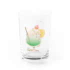 くれよんのらくがきのクリームソーダにゃんこ Water Glass :front