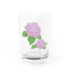 気ままに創作　よろず堂のあじさい　紫 Water Glass :front