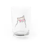 もふもふにゃんずのハートサングラスレイくん Water Glass :front