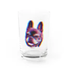 愛犬のドッグフード代を稼ぐTシャツ屋さんのにっこりマメ(レインボー) Water Glass :front