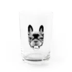 愛犬のドッグフード代を稼ぐTシャツ屋さんの自画像(背面) Water Glass :front