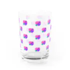 よく学べ、よくあそべ、すけべ。ver.SUZURIのすけべあちゃんカップル総柄グラス Water Glass :front