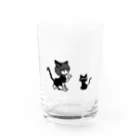 Drawing Kitchenのドットガール＆キャット Water Glass :front