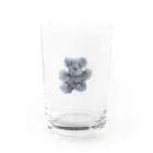 maked bear iidaの手作りクマ　グレー Water Glass :front