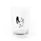 ngm_aikの旋回するいぬ（白背景） Water Glass :front