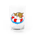 滝さんちの6コギ(コーギー)のプカプカ浮かぶ空(くう) Water Glass :front