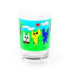 ねことこねこのなつうんどう Water Glass :front