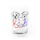 マルチーズ教のwhite dogs Water Glass :front