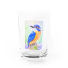 TOMO工房のグラスのカワセミ Water Glass :front