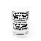 5corgisのI LOVE CORGIグラス（BLACK） Water Glass :front