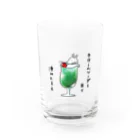 まりりそのウサかえるさんとクリームソーダ(文字あり) Water Glass :front