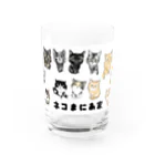 ネコまにあ 【12匹の猫➕うずら】のネコまにあ家いらすと　13匹 Water Glass :front