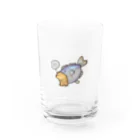 まるちのアジに食べられる猫 Water Glass :front