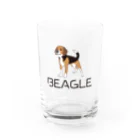 イラストカフェ（ビーグル）のBEAGLEロゴ＆イラスト Water Glass :front