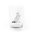 chiicoroのへそ天のモモ Water Glass :front