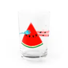 レコードの巣の狂気と果汁ほとばしるスイカ Water Glass :front