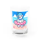 SWEET＆SPICY 【 すいすぱ 】ダーツの🐶夏が楽しみすぎる犬🌞🌊（ドット） Water Glass :front