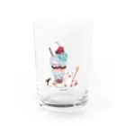 イラストレーター おおでゆかこのチョコミントパフェ Water Glass :front