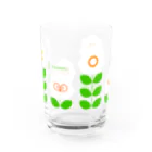 菊地わやのレトロいぬ（白）（文字入り） Water Glass :front