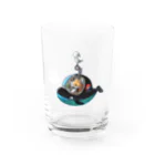 ニャジロウショップSUZURI店のヤポンスキーこばやし画伯潜水艦グラス Water Glass :front