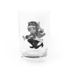 でき心。🖤。のでき心。アイコンキャラクターモノクロ Water Glass :front