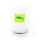 ハッピーなナタリーのワニさんガラスコップ Water Glass :front