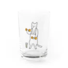 械海の巣ごもり猫とダンベルとプロテイン Water Glass :front