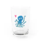 saya_kiyoshiの幸せの青いタコ Water Glass :front