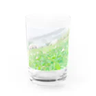 Nanaの芝生 四つ葉のクローバー お花 Water Glass :front