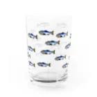 onigiri-loveloveのドット絵のイワシ群 Water Glass :front