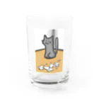 ももにゅの任務完了にゃんこ Water Glass :front