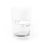 水色プリントの巨大ザメ・メガロドン！ Water Glass :front