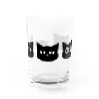 思う屋の黒猫4匹と魚 Water Glass :front